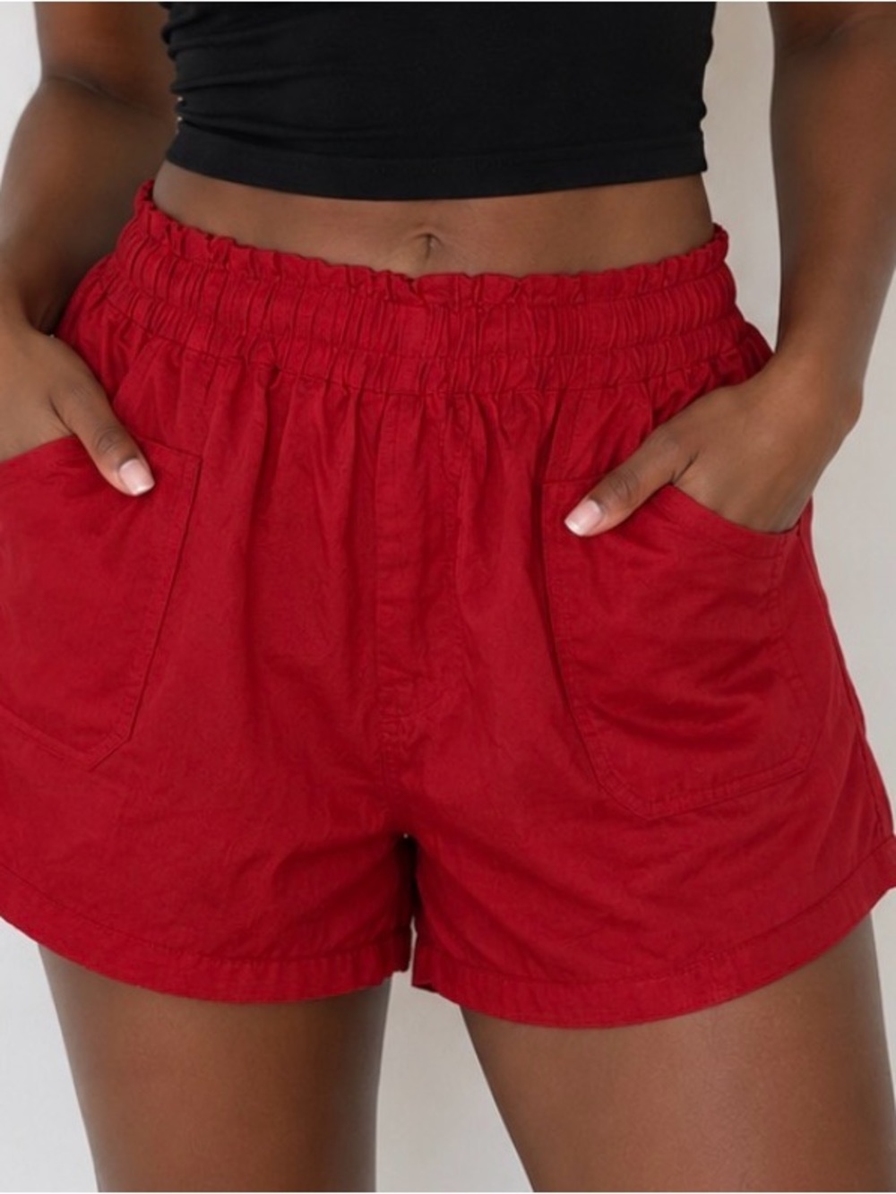 A New Day Red Elastic Waist Casual Shorts